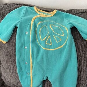 Life Is Good Teal and Yellow Kids Footie